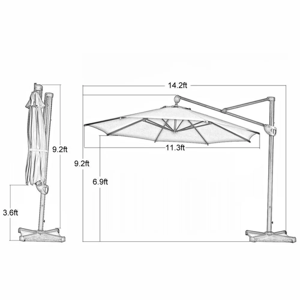 Abba Patio 11 Feet Octagon Offset Cantilever Patio Umbrella With Vertical Tilt And Cross Base Dark Red Cantilever Patio Umbrella Patio Umbrellaumbrella Patio Aliexpress
