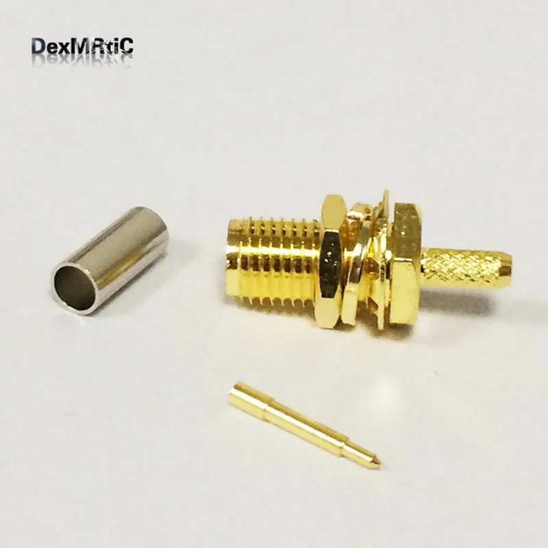 

New RP SMA Coaxial Connector Jack Female Crimp For RG316 Cable Wholesale lots of 10pcs