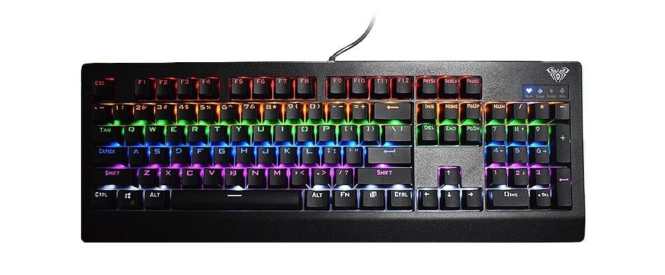 AULA геймерская клавиатура, проводной RGB светодиодный черный переключатель подсветки, 104 клавиш, против привидения, для ноутбука, компьютера, Механическая игровая клавиатура