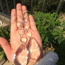 100 шт/партия, хрустальные Восьмиугольные 14 мм бусины цепи с 50 мм сетка люстра с подвесками-кристаллами части для свадебной вечеринки декор