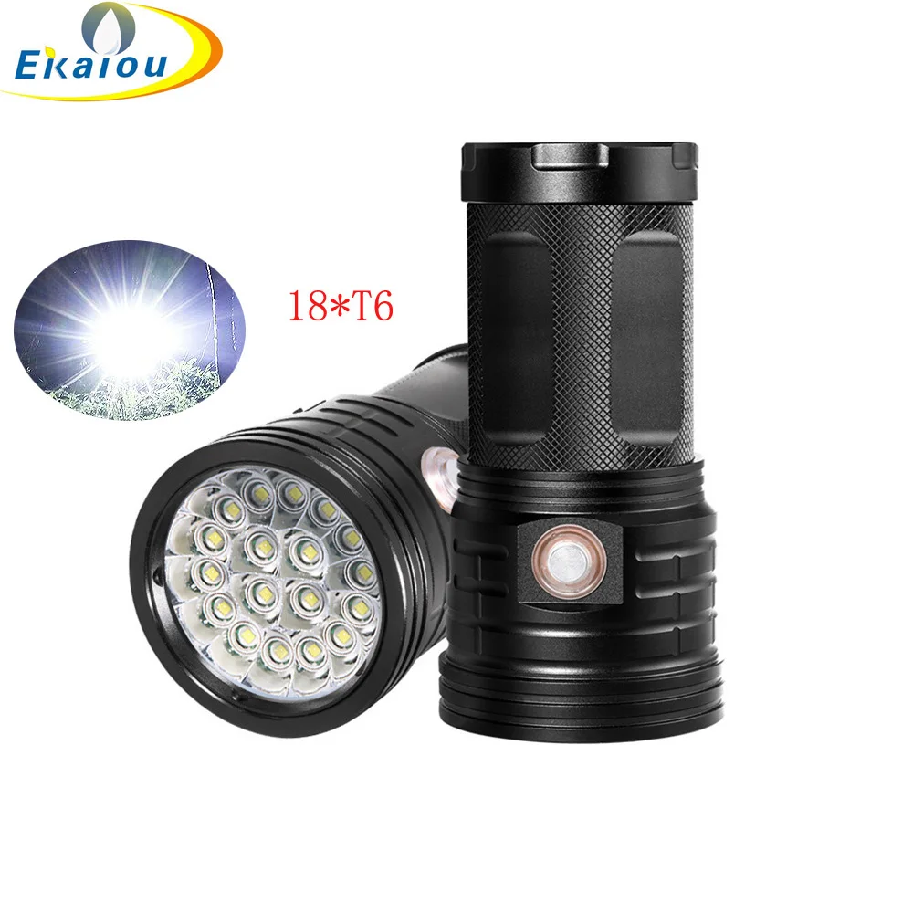 

new 72000 Lumen 18*T6 LED Tactical Flashlight USB Charging 3 Modes Waterproof Hunting Torch for Outdoor Hiking Camping Lamp
