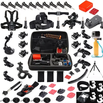 

QQT for gopro accessories set for gopro hero 5 waterproof case Protective 3 way monopod for Gopro7 6 5 4 3+ 3 Camera Accessories