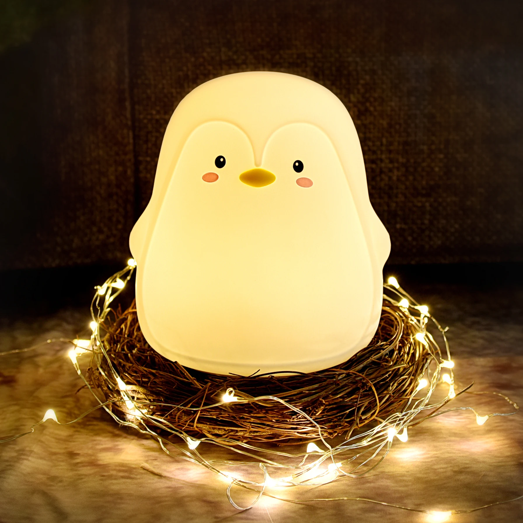

Lovely Silicone penguin LED Night Light Color Changing Night Lamp Color Bedside Light Decoration for Children Kid Toy Gift
