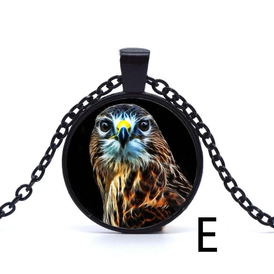 1 шт. Фрактальная роспись Орел кристалл кулон из Кабошона мода серебряный цвет