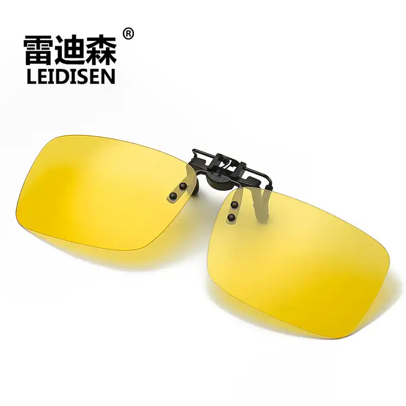 Unisex Sunglasses Clip On Flip Up UV400 Driving Glasses Sun Mens Womens Yellow