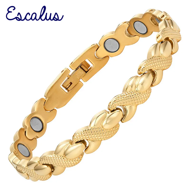 Escalus женский классический крест магнитный браслет из нержавеющей стали золотой цвет браслет женские ювелирные изделия био подарок браслет Шарм
