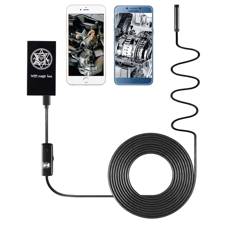 

F100 5.5mm Wifi Endoscope wireless Camera 1m/2m/3.5m/5m Soft Hard cable Waterproof Endoscope Android IOS USB Inspection Camera