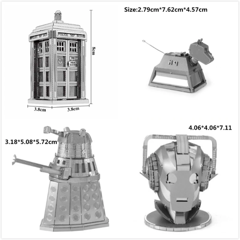 

Doctor Who TARDIS 3D Metal Puzzles The Dalek CYBERMAN HEAD K-9 Dog Jigsaw Star Wars Model Kits Educational Toys Home Gifts