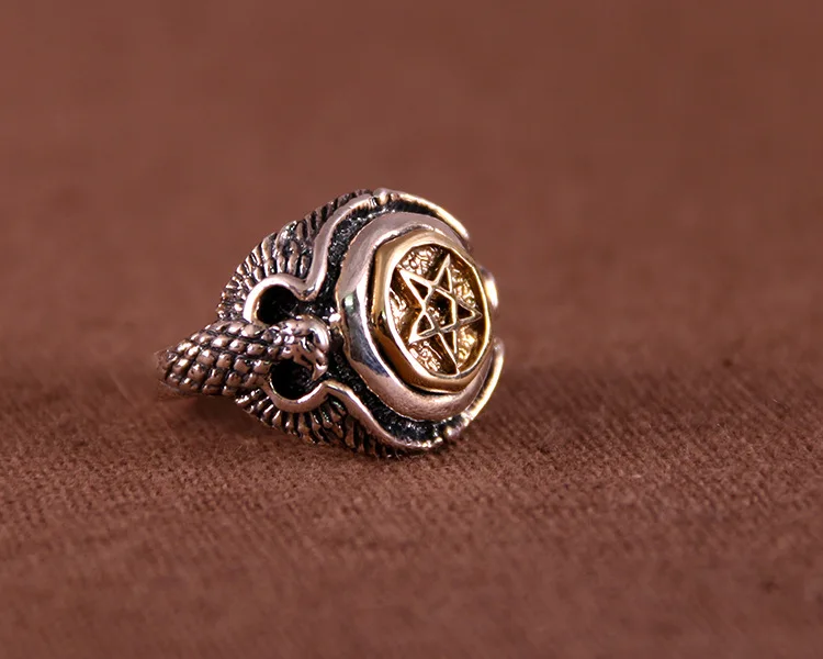 925 Серебряное кольцо с глазами Божией звезды ретро старая пара серебряных ювелирных изделий и колец