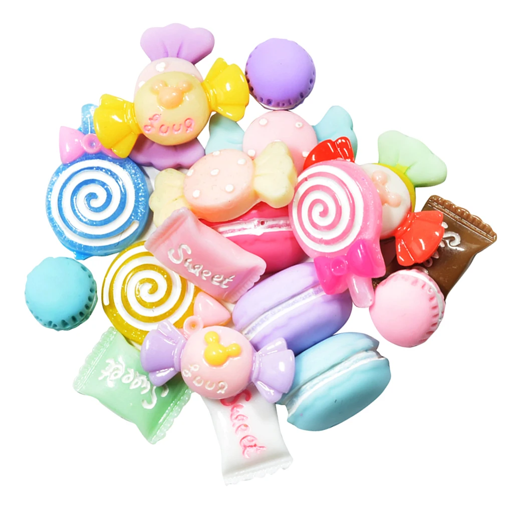 DIY 50Pcs Colorful Kawaii Resin Mermaid Flatback Embellishment Cabochons Children Scrapbooking Crafts