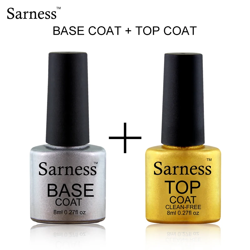 

Sarness Base Coat Gel Top Coat Color Gel Nail Polish Transparent Color Top Gel Vernis Semi Permanent UV Glitter Primer Nail Art