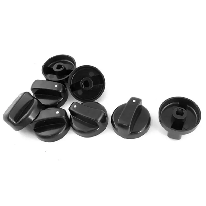 Топ!-черный 8 мм отверстие для газовой плиты, духовки пластиковая панель кнопок с помощью регулирующей кнопки 8 штук