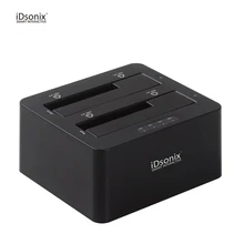 iDsonix Surper Speed USB 3.0 to SATA Dual Bay External Hard Drive Docking Station For 2.5/3.5HDD Support Clone Function Black
