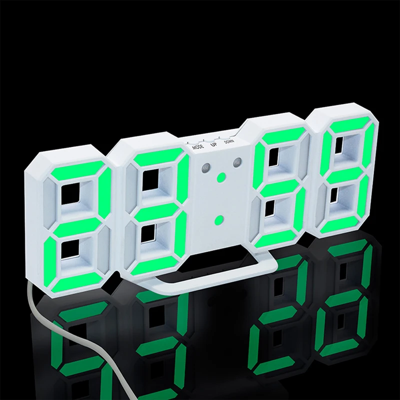 Download 3D LED Digital Clock Snooze Desk Alarm Clock for Bedroom Table Wall Clocks 24 or 12 Hour Display ...