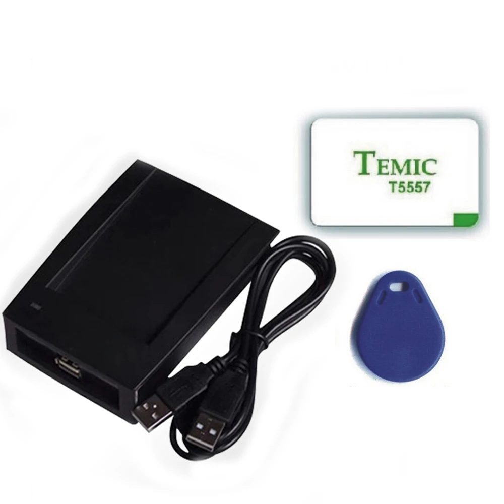 

ID Card 125KHz RFID Reader & Writer/Copier/Programmer +Rewritable ID Card & KeyFob COPY ISO EM4100 EM4102 FDX-B FDX-A