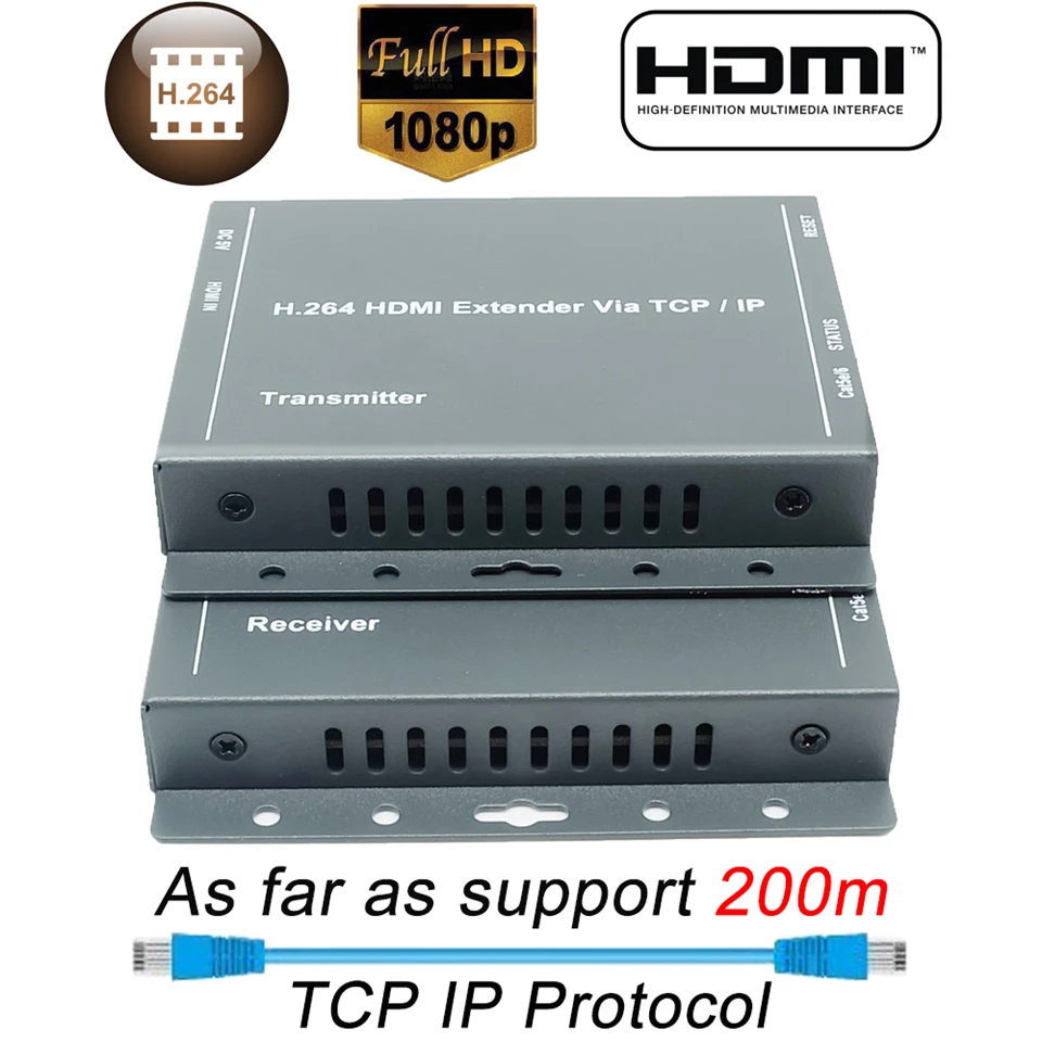 

2019 660ft Better Than HDBitT H.264 HDMI Extender Over TCP IP HDMI Extender By Ethernet RJ45 CAT5/5e/6 Cable Like HDMI Splitter