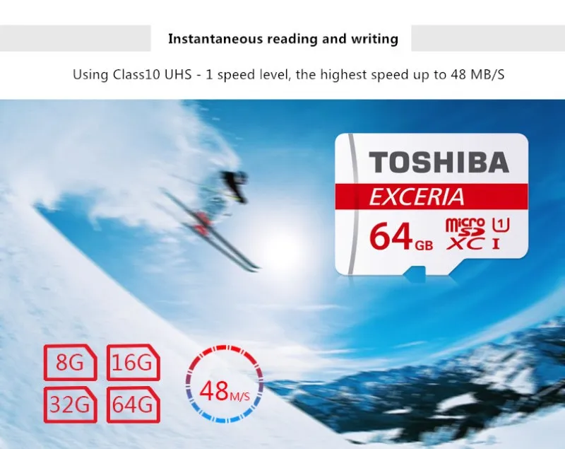 TOSHIBA Micro SD Card 64 ГБ 32 ГБ оперативной памяти, 16 Гб встроенной памяти класса 10 48 МБ/с. UHS-1, TF карта, Micro SDHC для смартфон планшет Xiaomi lenovo