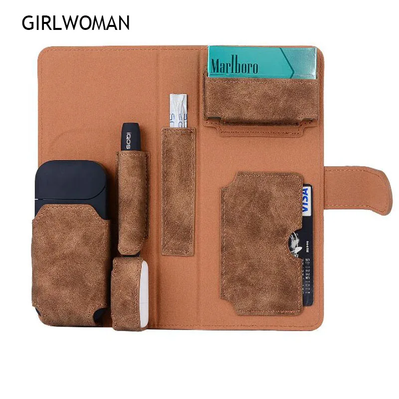 GIRLWOMAN для IQOS 2,4 плюс кошелек сумка защитный чехол Чехол женский кошелек чехол Электронная сигарета iQOS из искусственной кожи чехол