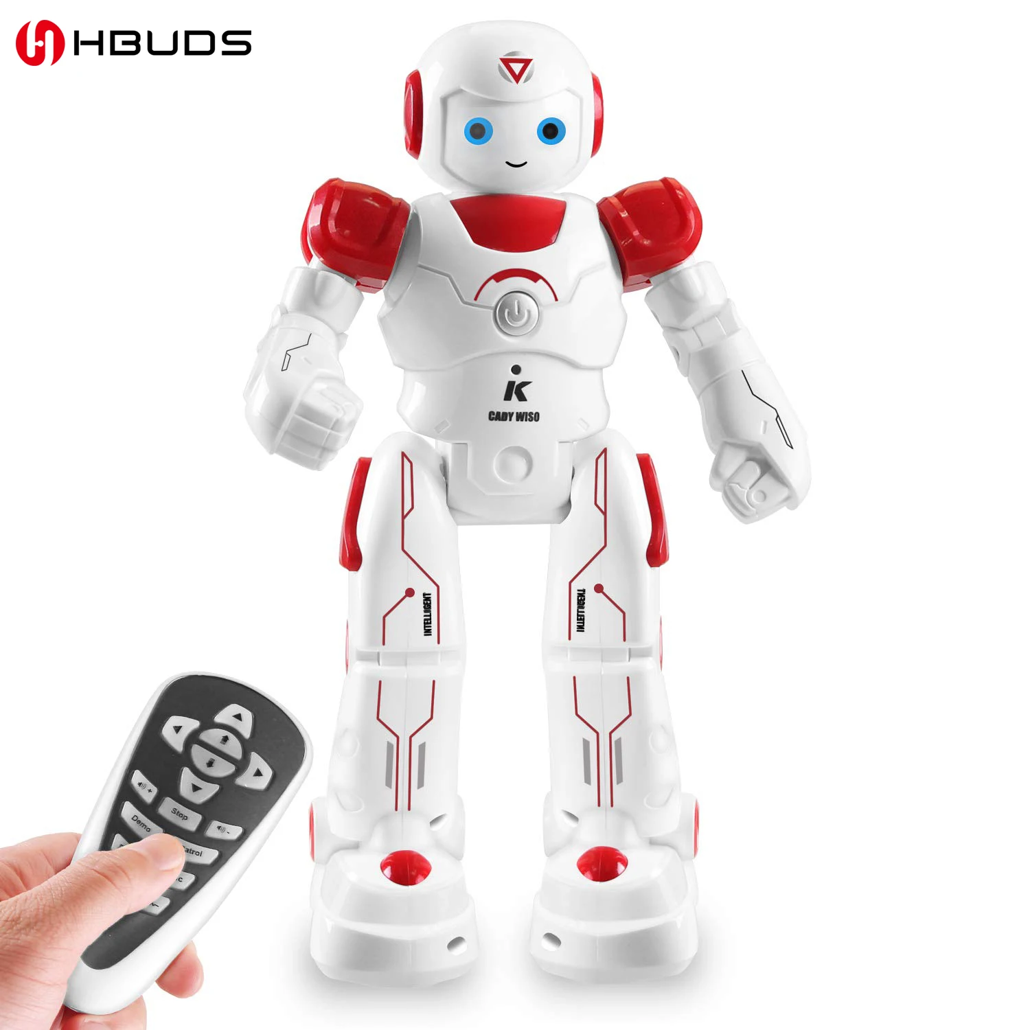 

HBUDS Smart and Programmable Remote-Control Robot for Kids Beginner STEM Toy Robot Friend for Kids to Learn as They Play-(Red)