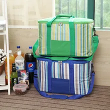 34L streifen große eis tasche dicke picknick isolierte kühltasche auf fahrzeug auto kühlschrank speicherorganisator