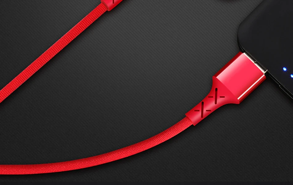 NOHON USB Nylon Charging Cable For iPhone X 10 8 7 6 5 Plus XS MAX XR Lighting Charge Cord With LED For iPad Mini 1 2 3 Charger  (5)