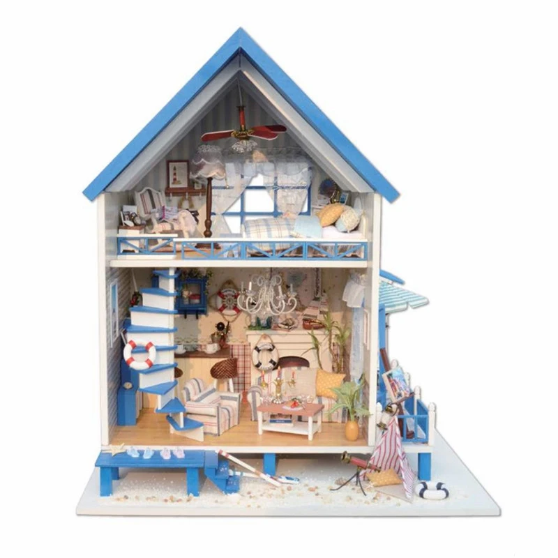 

New Arrival CuteRoom A-018-A Romantic Aegean Sea Handmake DIY Dollhouse Miniature Model With Light Music Gift Collection