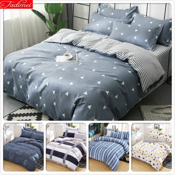 

Grey AB Side Duvet Cover 4pcs Bedding Set Soft Cotton Bedlinen High Quality Quilt Pillow Case Bed Linens Sheet 1.8m 2m 2.2m 2.3m