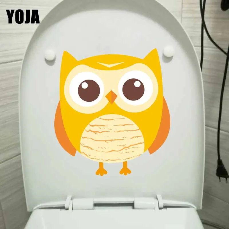 YOJA 21.3X23.2CM WC наклейки для унитаза милая сова животное Настенная Ванная комната