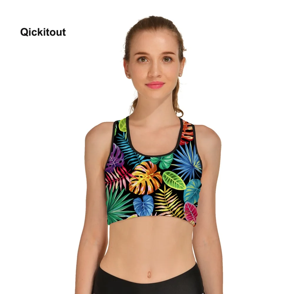 

2018 Women Summer Leaf Print Sporting Bra Fashion Tank Tops Workout Home Casual Vest Size S-L