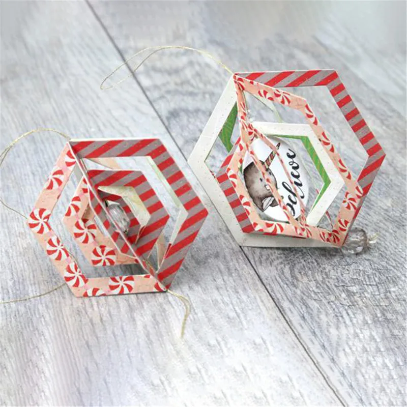 

GJCrafts Cutting Dies Metal Frame for Scrapbooking Hexagon Card Making Border Cuts Craft 2018 New Decorative DIY Paper