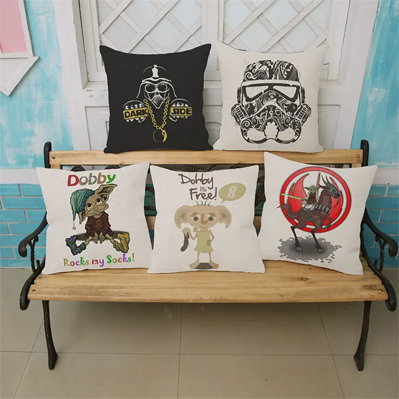 

Modern simplicity Cushion Cover star wars Yoda Black War Pillow Cases Chair Car Sofa Pillow Cover Home Decorative Pillow BZ-258