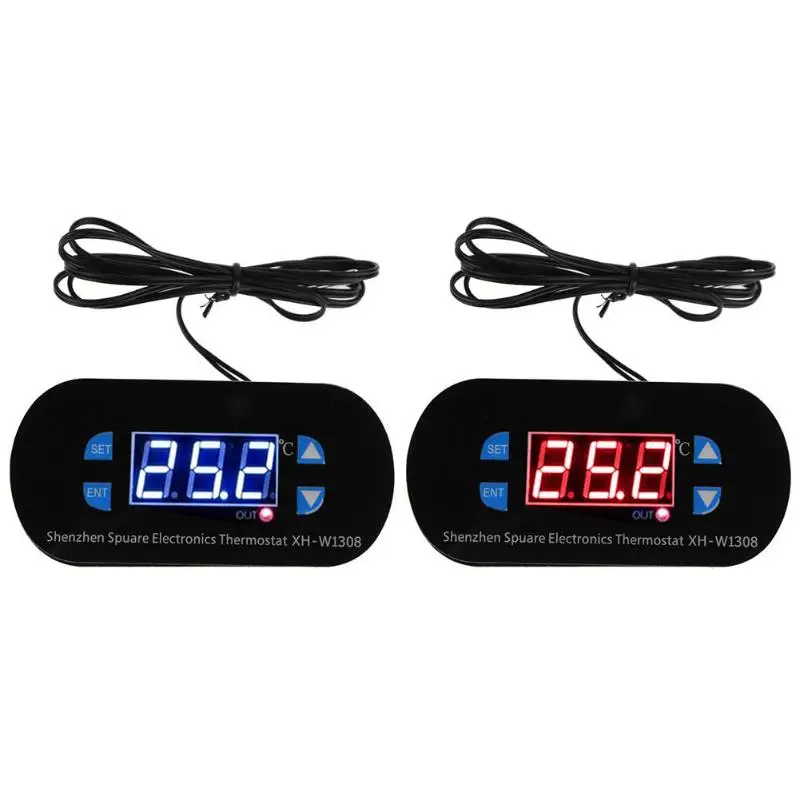 W1308 AC/DC 12 V Цифровой термостат Температура контроллер сигнализации Сенсор метр
