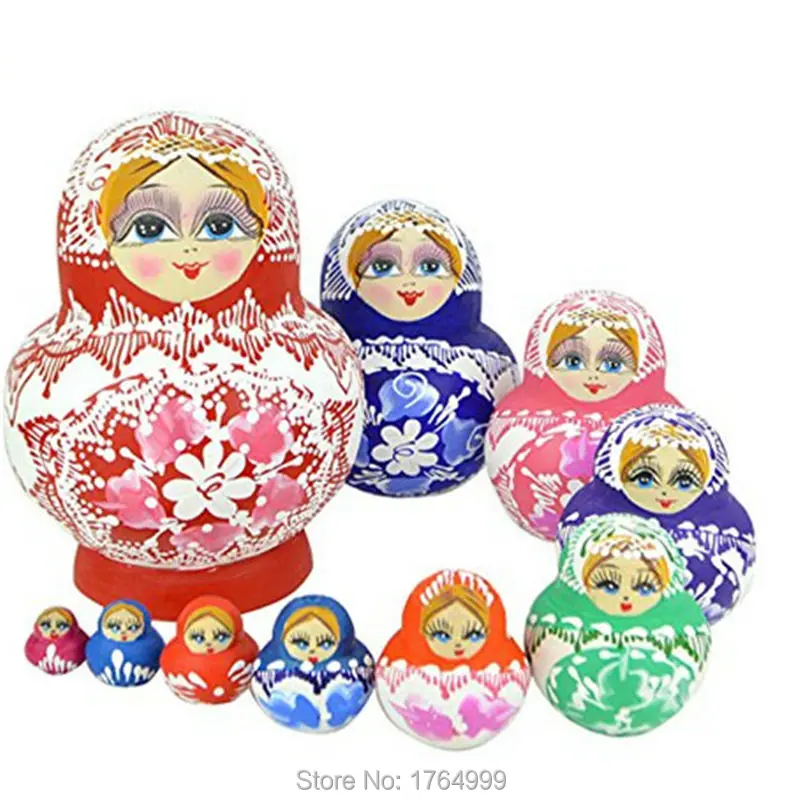 10 unid/set muñecas rusas de madera trenzadas Rusia muñecas Matryoshka tradicional Matrioska juguete navidad regalo Juguetes 15 cm 10 unid/set muñecas rusas de madera trenzadas Rusia muñecas Matryoshka tradicional Matrioska juguete navidad regalo Juguetes 15 cm