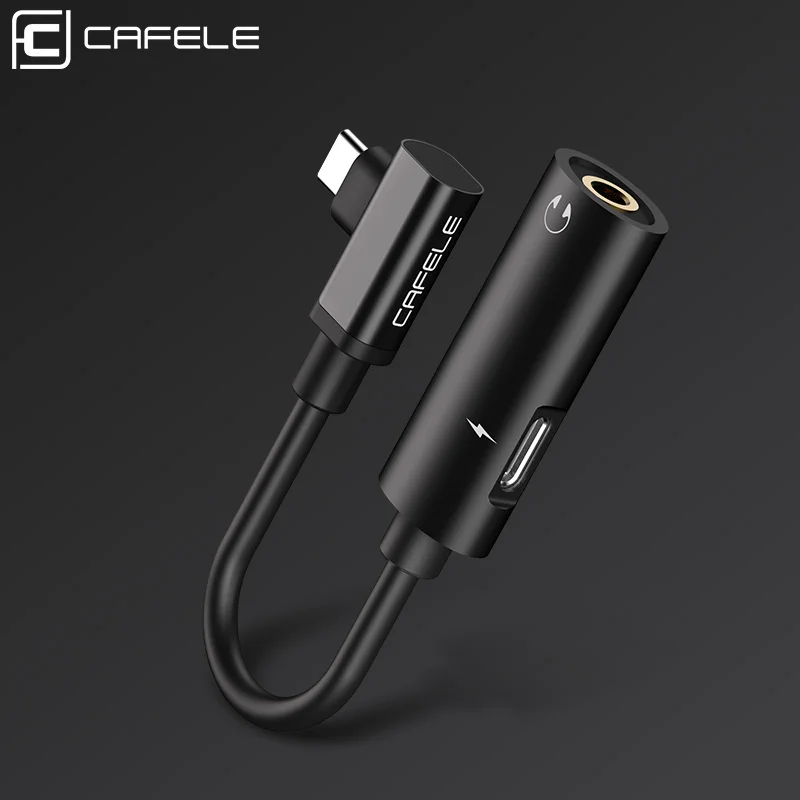 

CAFELE 2 in 1 Audio Cable Adapter Type C to 3.5mm AUX Cable Splitter for Huawei Xiaomi Type C Interface Earphone Adapter