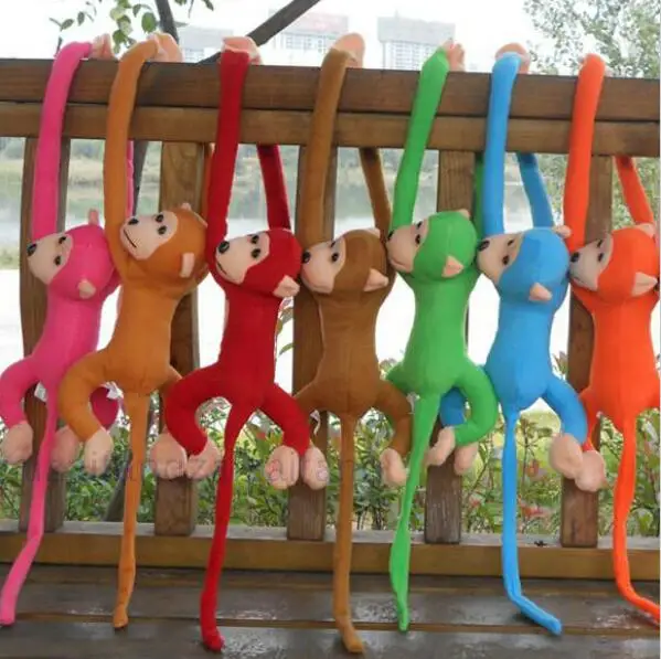 

1pcs 60cm long arm monkey from arm to tail plush toys colorful monkey curtains monkey stuffed animal doll