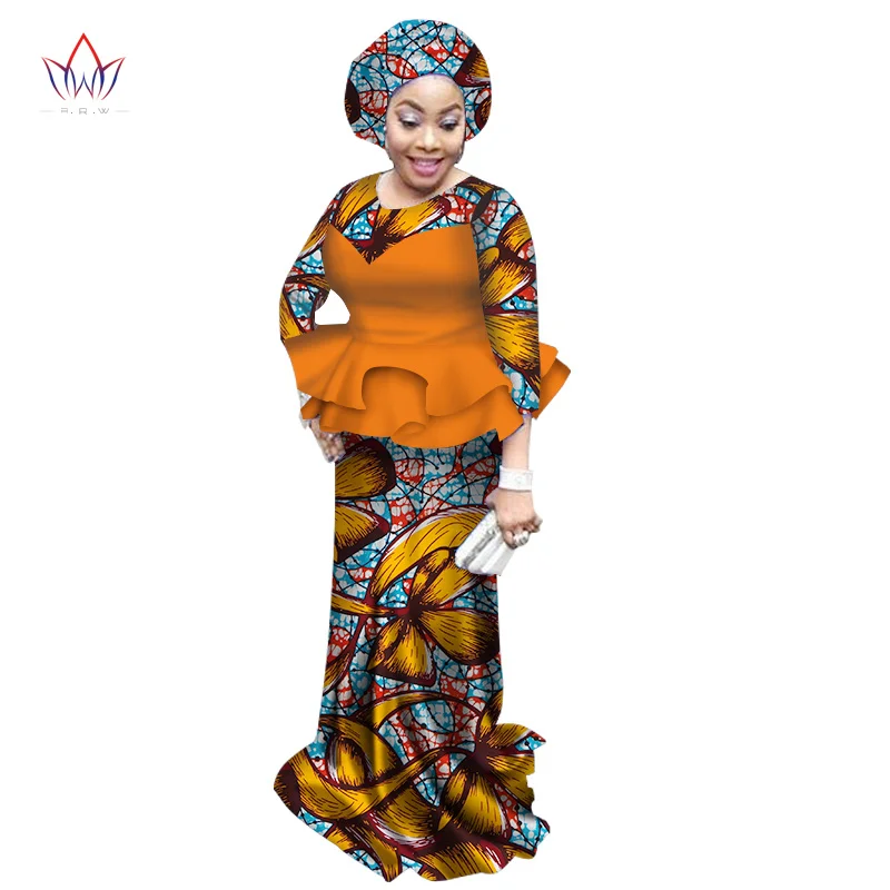Г. в африканском стиле платья для женщин традиционные натуральные с круглым воротом 6XL 2 предмета Большие размеры обычная одежда свадебные хлопчатобумажное платье Y1773