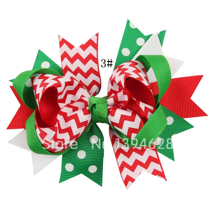US $23.75 20pcs Lot 11cm Kids Girls Stacked Boutique Bows With 6cm Hair Clipgrosgrain Ribbon Christmas Bows For Girls Hair Accessories