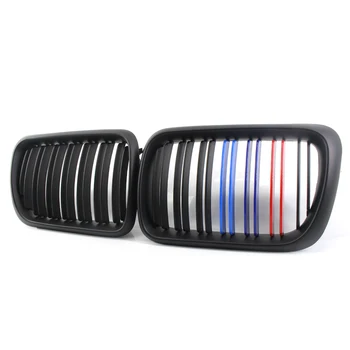 

Pair Matte Black Dual Slat M-Color Car Front Grille Fit for BMW E36 97-99 Grill