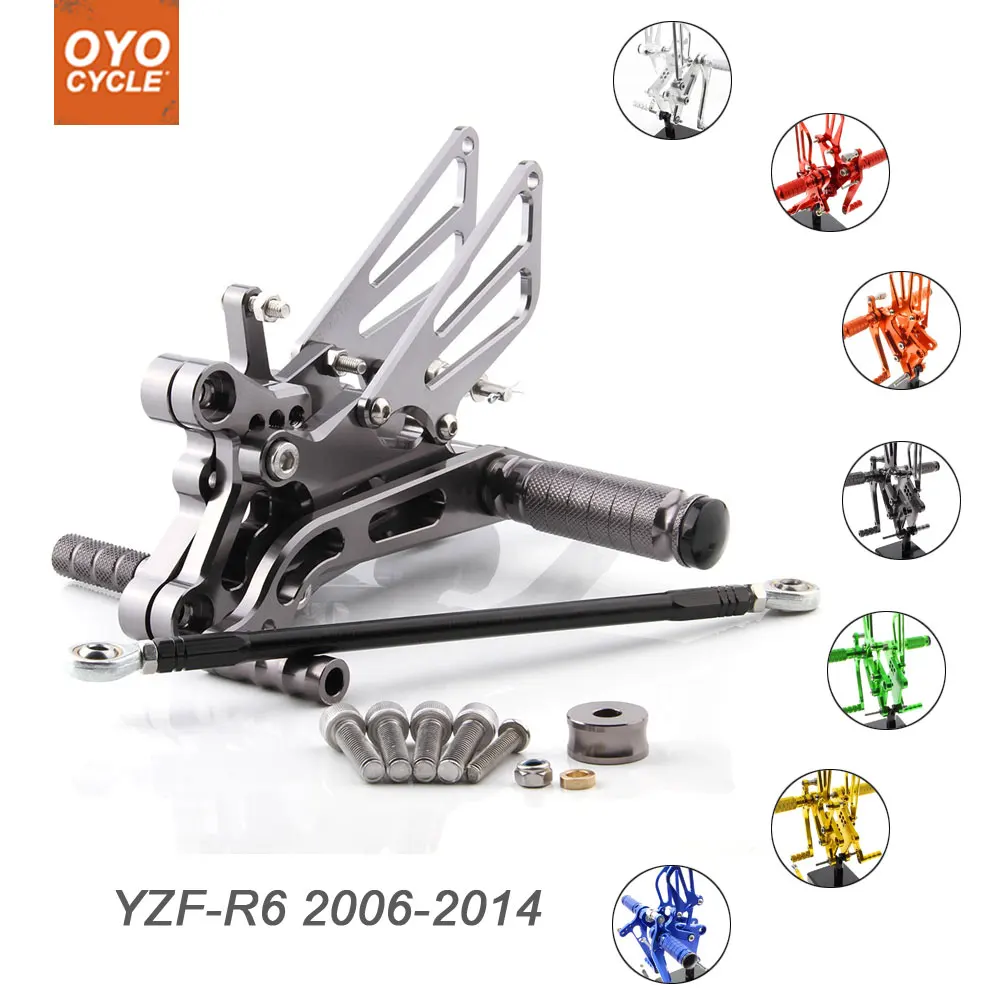 

For Yamaha YZF-R6 2006-2014 Motorcycle Rear Set Accessories CNC Adjustable Rearset Foot Pegs YZF R6 Foot Rests Footpegs