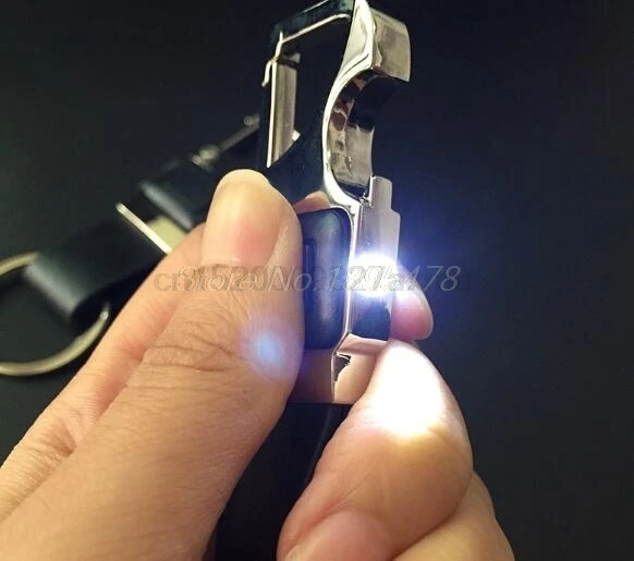 100PCS Men Leather Key Chain Metal Car Key Ring Multifunctional Tool Key Holder LED Bottle Opener Keychain