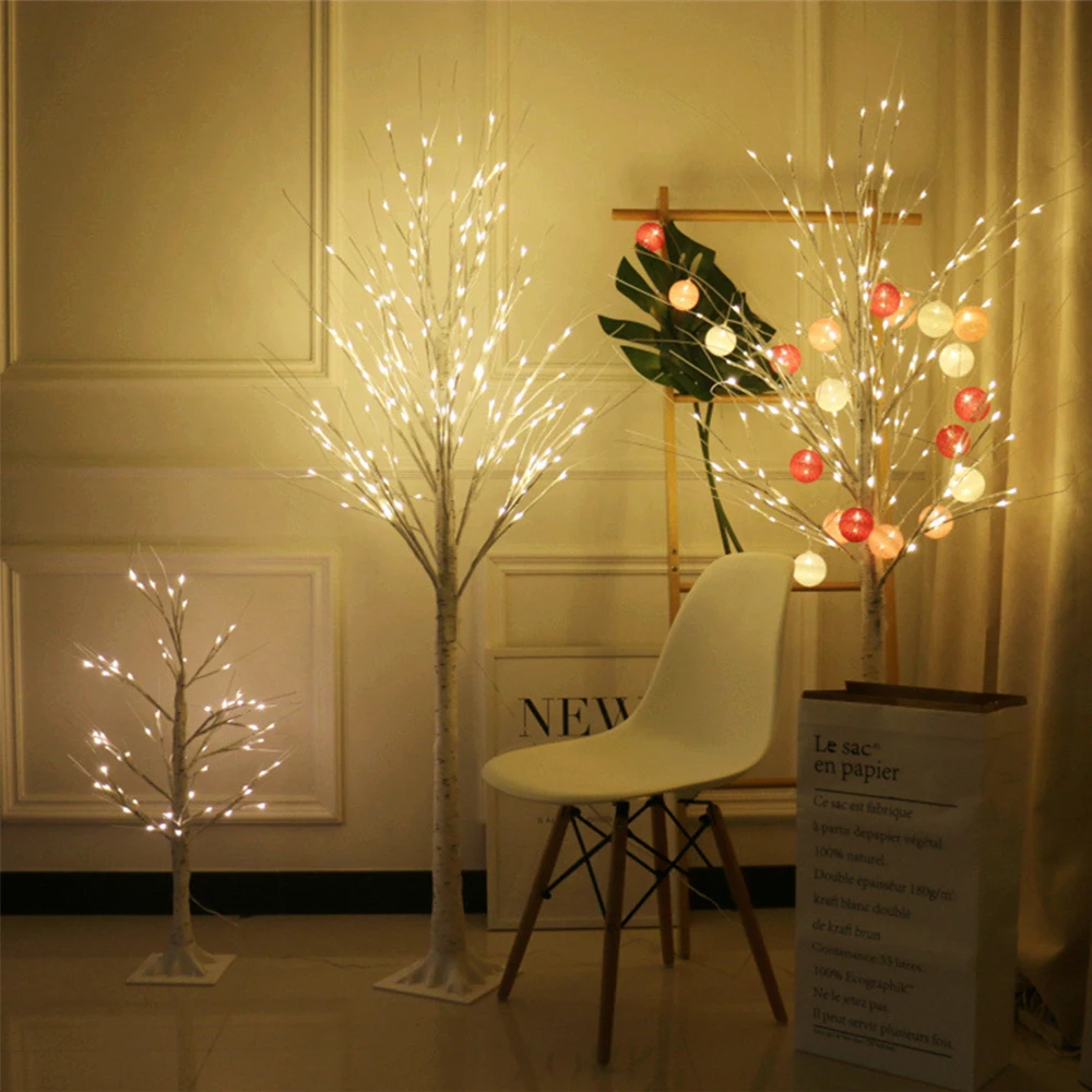 

Decorations LED Tree Birch Lamp Silver night light Modern Festival for Home Holiday Fairy 170cm EU US USB Plug Garland
