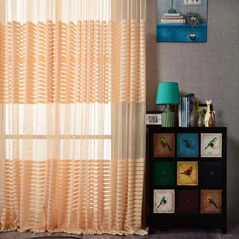 Buy Curtains Striped Tulle Window Curtain Horizontal
