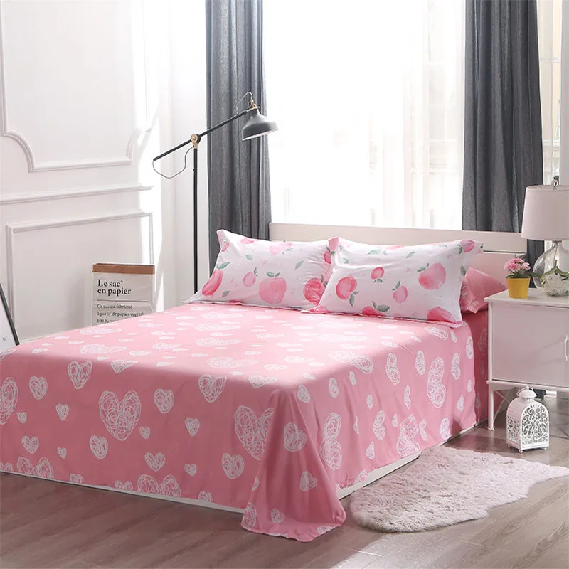 Принцесса фрукты персик постельные принадлежности наборы пододеяльник набор простыня наволочка розовый Твин Полный queen King размер постельное белье домашний текстиль