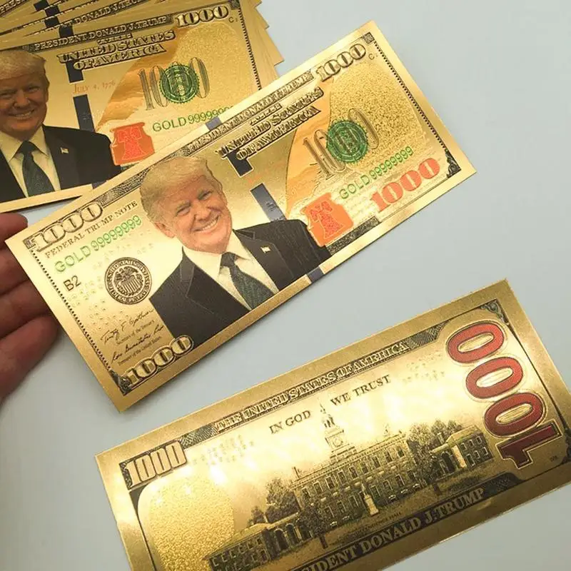 Дональд Трамп долларов банкноты США президент сбор бумажных денег $1000 Золотая