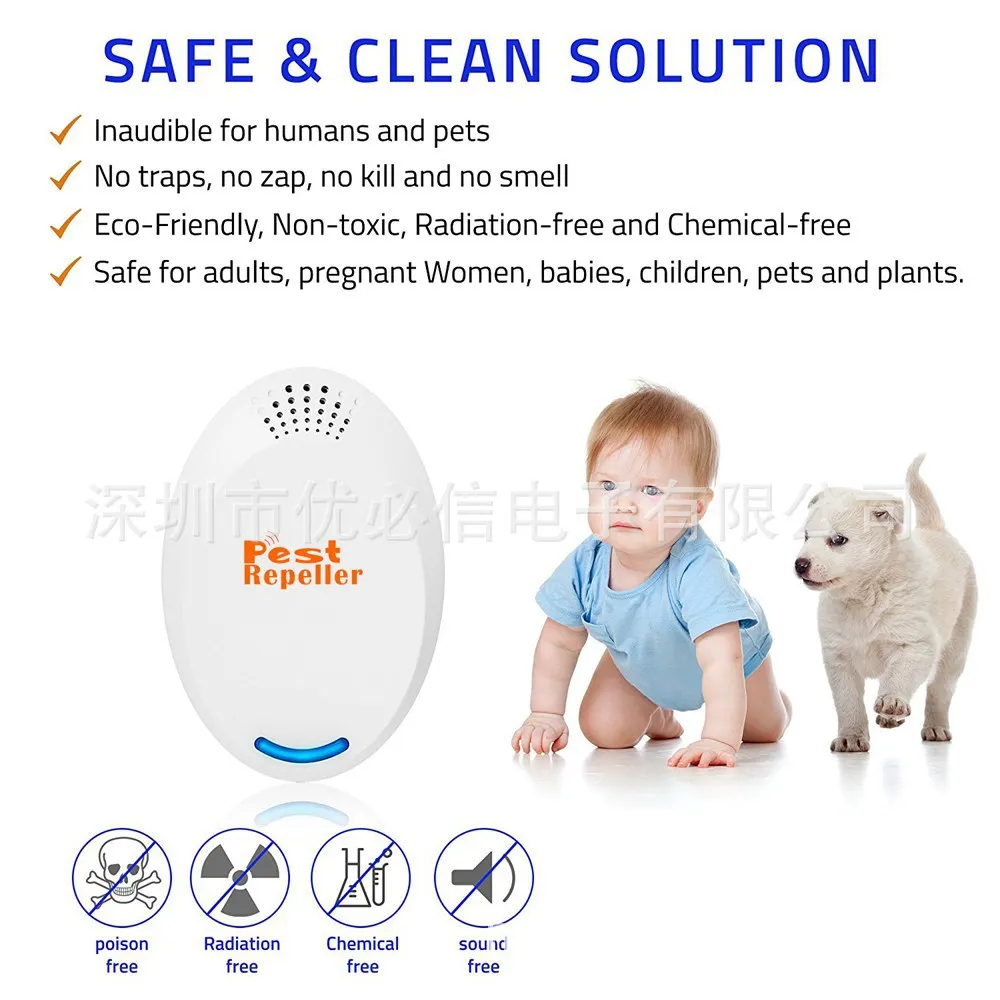 W&M Elektronische Ultrasone Anti Mosquito Insect Pest Mouse Repellent Repeller Pyrethroid Mouse mosquito fly EU US AU CN Plug