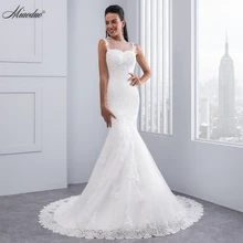 Miaoduo винтажное кружевное свадебное платье Русалка Полная длина круглый вырез пикантное свадебное платье без рукавов свадебное платье невесты