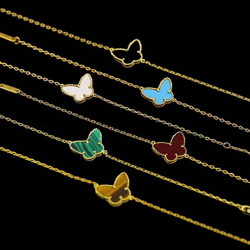 Новые высококачественные Модный золотой браслет с бабочками для женщин