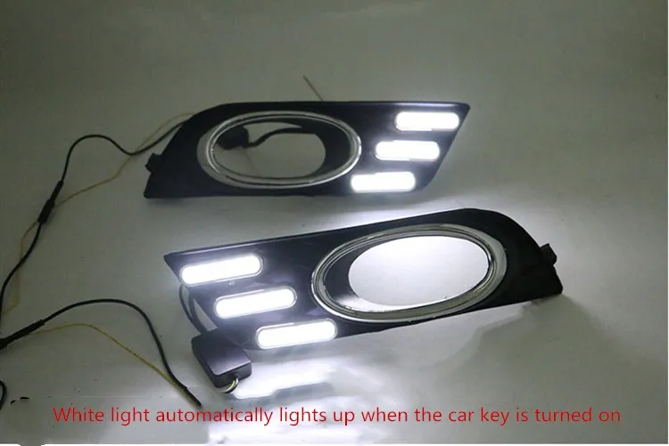 eOsuns led drl daytime running light for honda civic 2012 2013 with Dynamic moving yellow turn