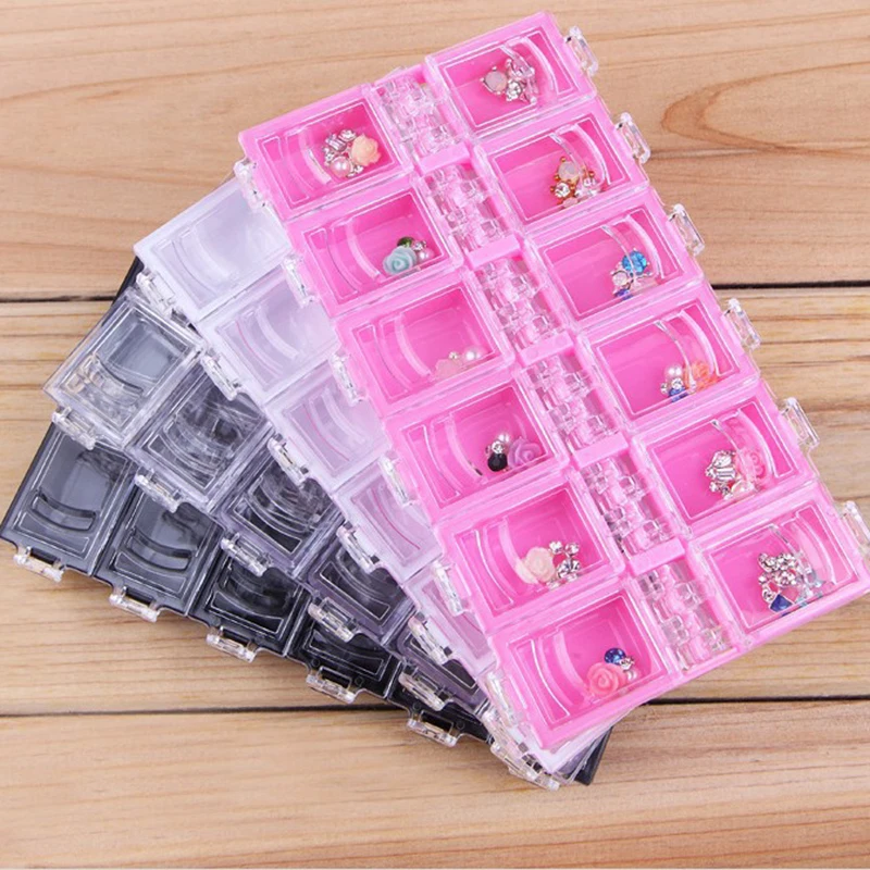 Buy 12 Lattice Nail Art Storage Case Box Transparent