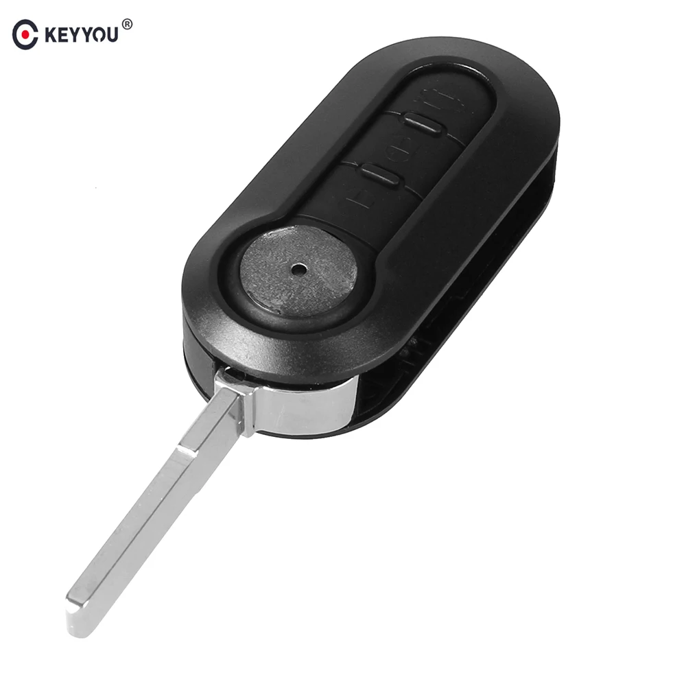 

KEYYOU Flip Folding Remote Key Shell 3 Buttons for FIAT 500 Car Fob COMBO Cover Uncut Blade SIP22